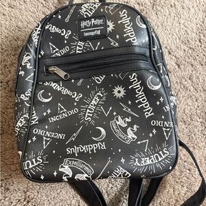 Loungefly Harry Potter Black & White Spell Pattern Mini Backpack